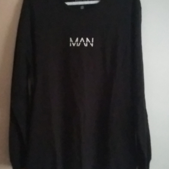 Boohoo Original MAN Long Sleeve Curve Shirt Black Size XL - Picture 10 of 13